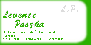 levente paszka business card